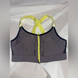 CLEARANCE 🍭Fabletics Sports Bra Medium Neon Yellow/Dark Gray/Black